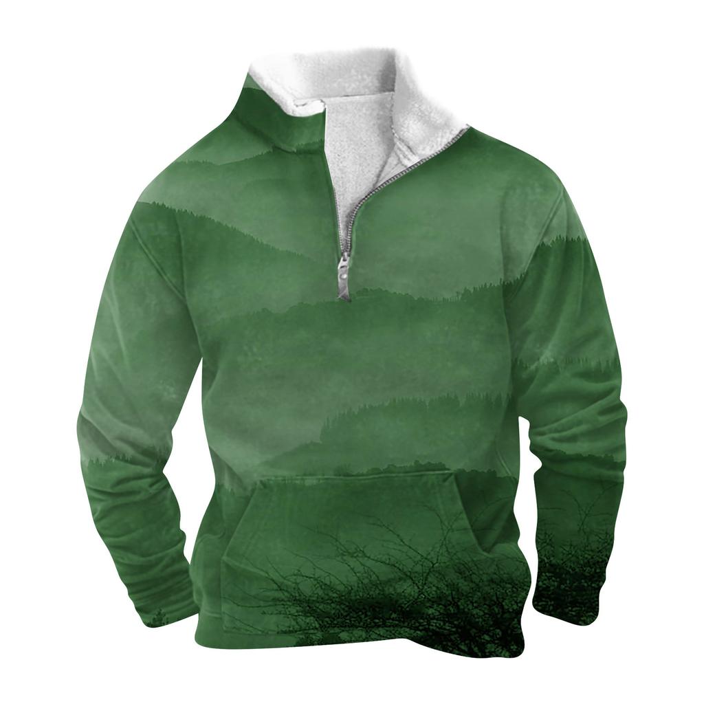 Das Herren-Sweatshirt mit Stehkragen im Frühling und Herbst ist ein Outdoor-Freizeitpullover
