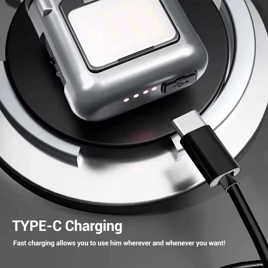 COB+LED Sensor Headlight USB Charging Portable Hat Clip Light Ultra Bright Outdoor Adventure Fishing Lighting Searchlight Torch