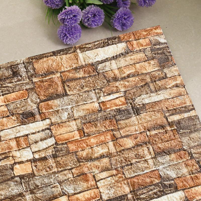 3D-Wandaufkleber, Ziegelimitat, Schlafzimmer-Dekoration, wasserdicht, selbstklebende Tapetenplatte für Zuhause, Wohnzimmer, Küche, TV-Hintergrund