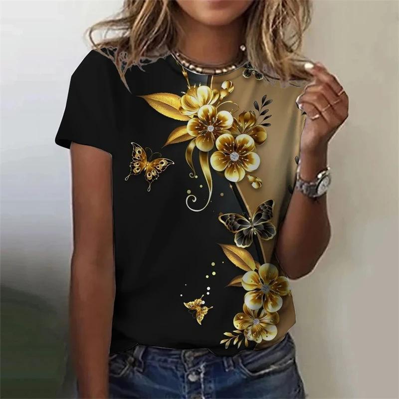

Women s T-shirt Summer Fashion Short Sleeve Top 3D Printed Casual Leopard Print Pattern T-Shirt 6XL