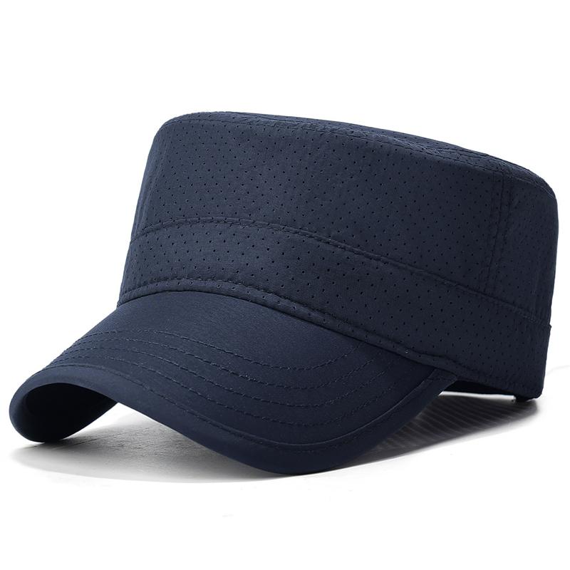 Summer Quick-Drying Flat Cap Stitching Breathable Sun Visor Cap темно-синий