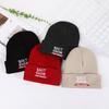 Shit Show Letter Embroidery Geometric Knitted Hat Winter Warm Men'S And Women'S Outdoor Wool Hat Fashion Simple Cold