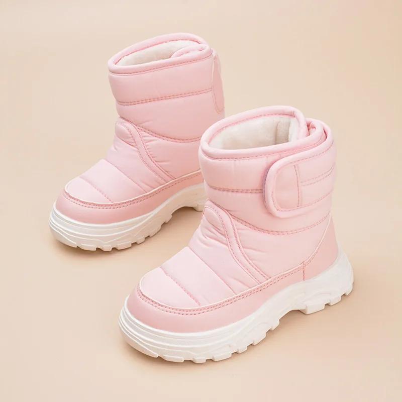 Hot Selling Kids Snow Boot Winter New Warm Girl Boot with Plush Cotton Shoe Soft Sole Girls' Shoes Winter Baby Boys Cotton Boots