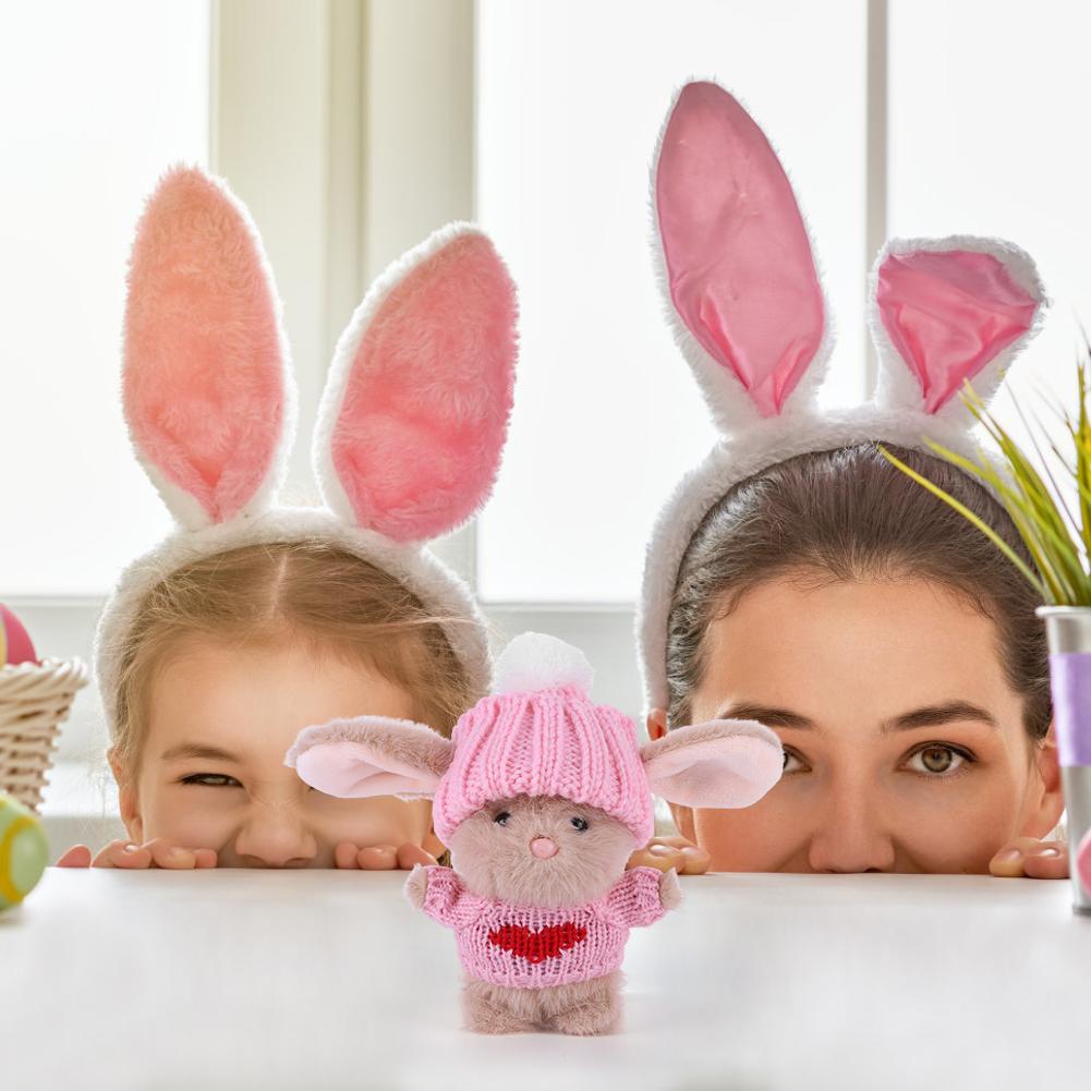 Mini Bunny Hug Cute Easter Gift Easter Plush Bunny Soft Easter Bunny Stuffed Animal Easter Bunny Plush Toy for Girls Boys Kids