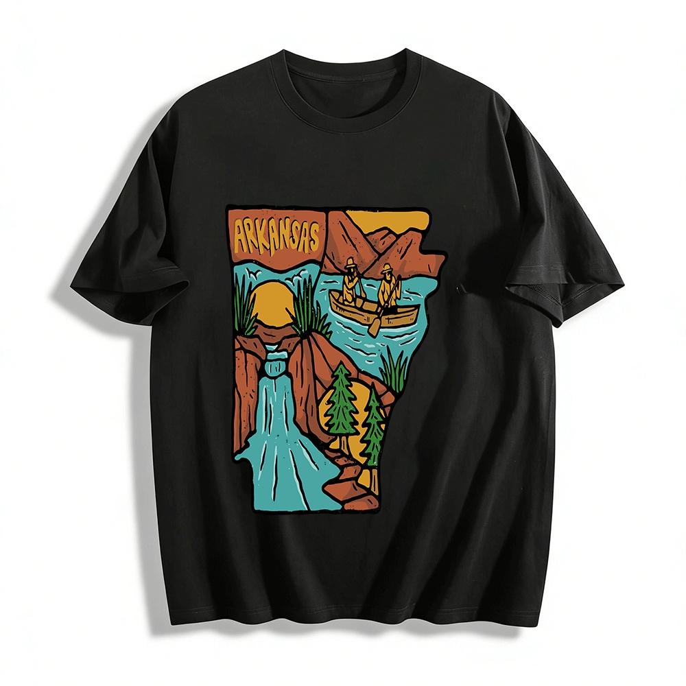 

Arkansas Outdoor Scenery Themed Casual Short Sleeve T-Shirt Pure cotton T-shirt XXS
