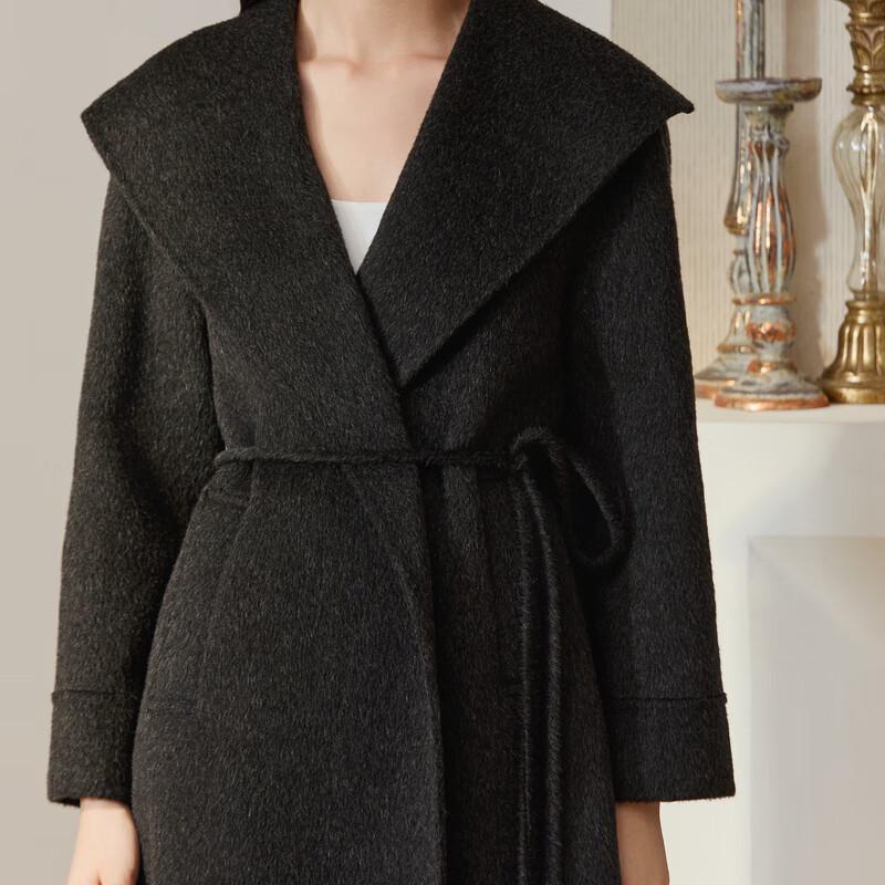 ELLASSAY Women's Shawl Lapel Wool Coat