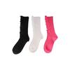 Distressed Solid Color Cotton Knit Gothic Hem Ribbed Beggar Socks Ripped Socks Summer Stockings