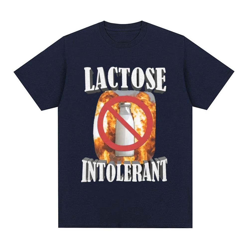 Funny Lactose Intolerant Graphic T-shirt Men's Clothing Fashion Hip Hop Vintage Short Sleeve T-shirts Cotton Tee Shirt Oversized