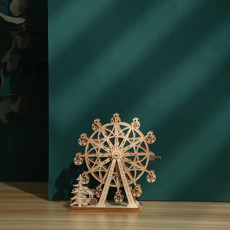 

Деревянная 3D модель колеса обозрения ручной работы - Коллекционный сувенир высокого класса