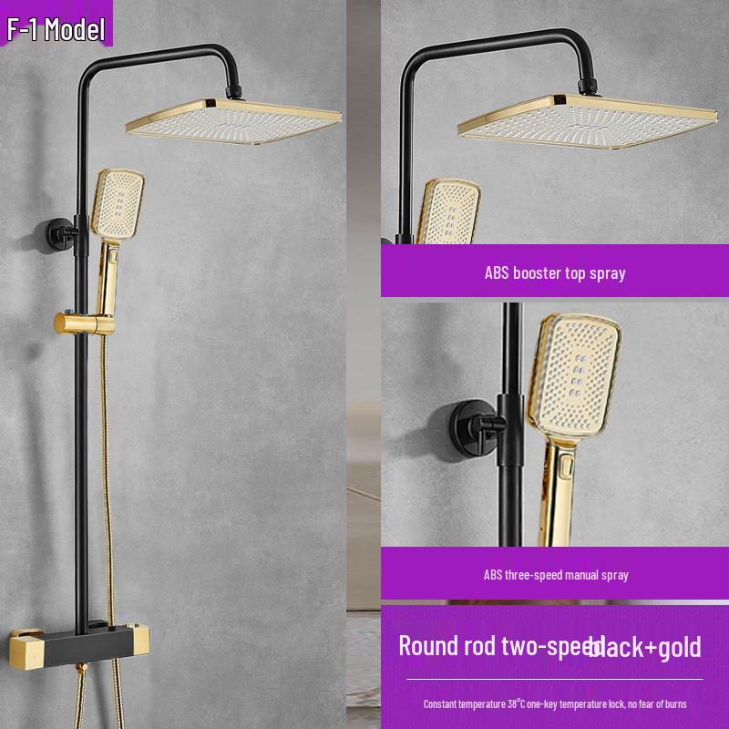 Thermostatic Shower Set with One-Touch Temp Lock & Boost Shower Head