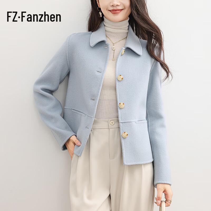 Fanzhen Women's 100% Wool Short Overcoat