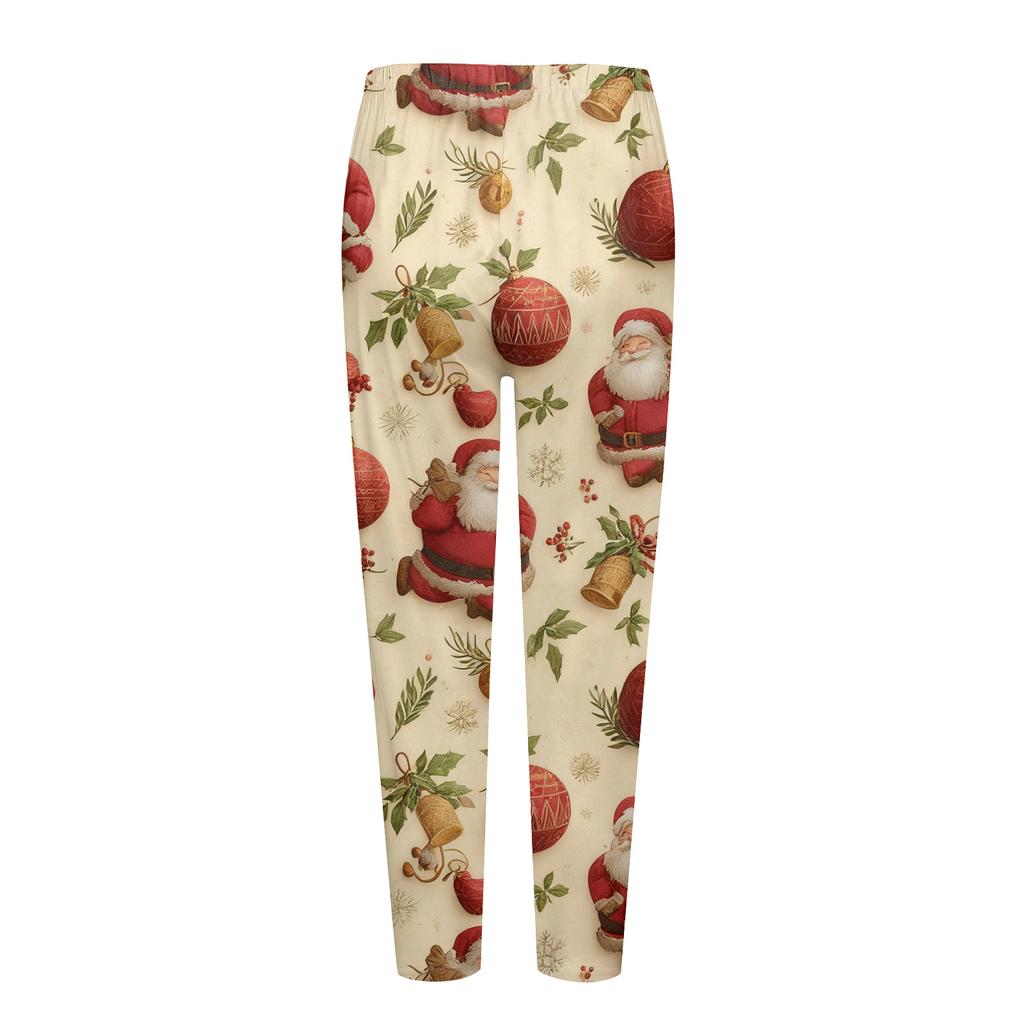 Women's Christmas Print Slim Fit Elastic Yoga Casual Pants