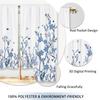 Watercolor Blue Flower Kitchen Curtains Short Cafe Window Curtains Botanical Leaves Rod Pocket Bathroom Window Drapes 2 Panels