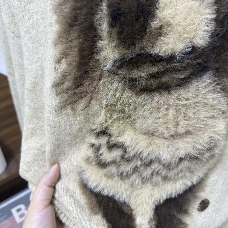 Good morning little sausage pullover sweater female autumn puppy retro loose lazy wind outside knitted sweater