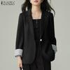 ZANZEA Womens Casual Notched Lapel Loose Long Sleeve Cardigan Thin Outwear