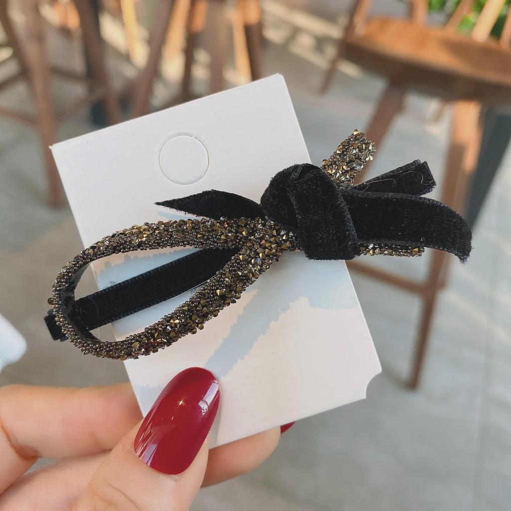 Vintage Korean Bow Hairpin - Chic Side Clip for Bangs