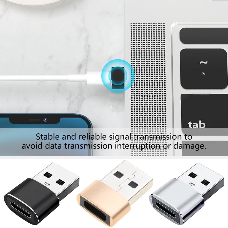 Short USB C to USB Adapters USB Type C Female to USB2.0 Male Adapters Connectors Charger Adapters for Phone Laptops
