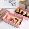 Fiambrera portátil de 1000ml, cajas Bento de paja de trigo de doble capa, vajilla para microondas, contenedor de almacenamiento de alimentos, fiambrera