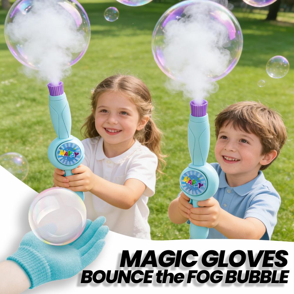 Discover Intime Unisex Kids Blue Fog Bubble Machine Automatic Electric Smoke Bubble Machine Magic Gloves Bounce Bubbles Smoke Bubble Maker Colorful Lights Music
