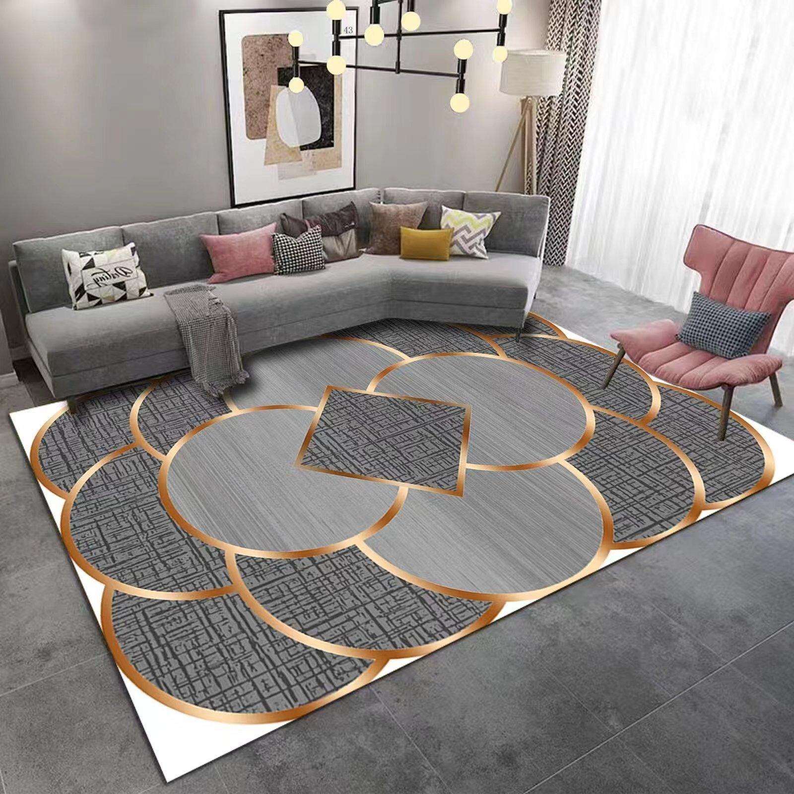 

Europe Retro Style Carpet Party Living Room Sofa Bedroom Bedside Study Entrance Door Rug Non-slip Light Luxury Home Decor Mat 40x60cm