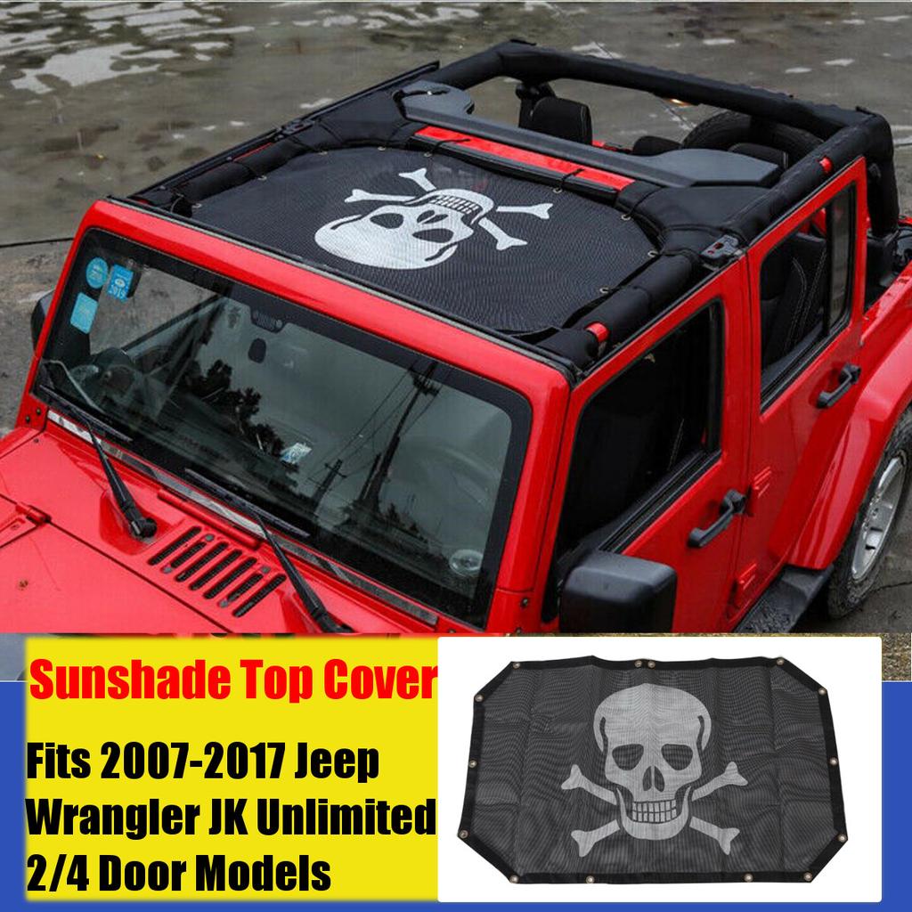 Sun Shade UV Protection Mesh Top Cover For Jeep Wrangler JK 2//4 Door 2007-2017