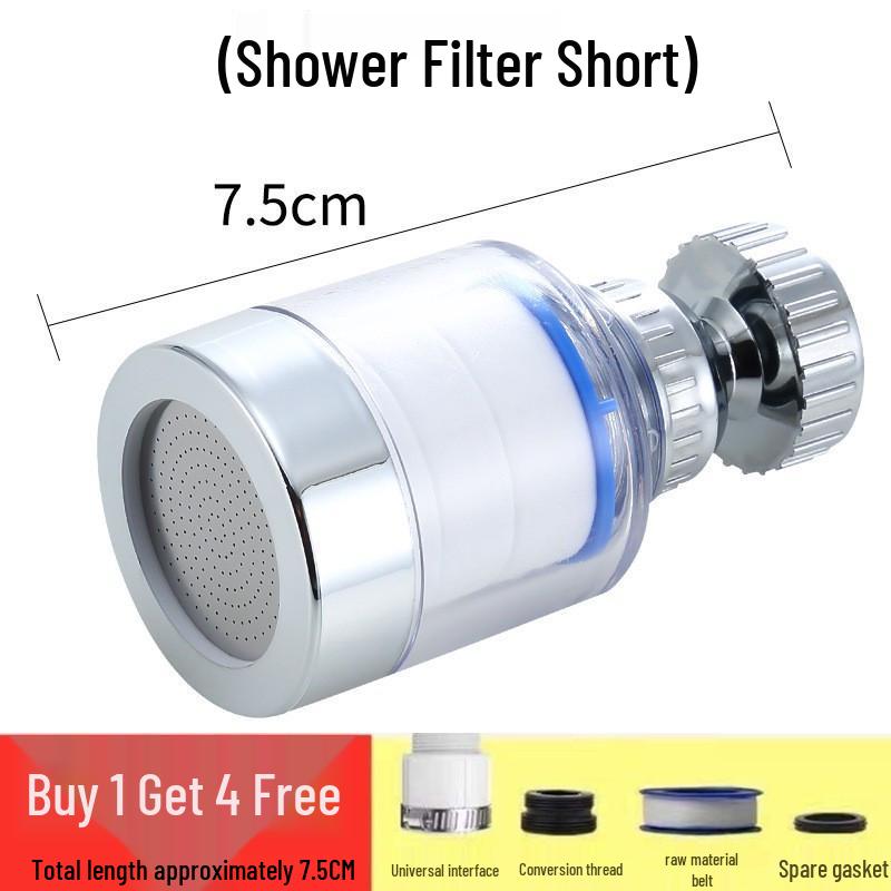 360° Rotating Splash-Proof Shower Head with Built-in Water Purifier and Pressure Booster