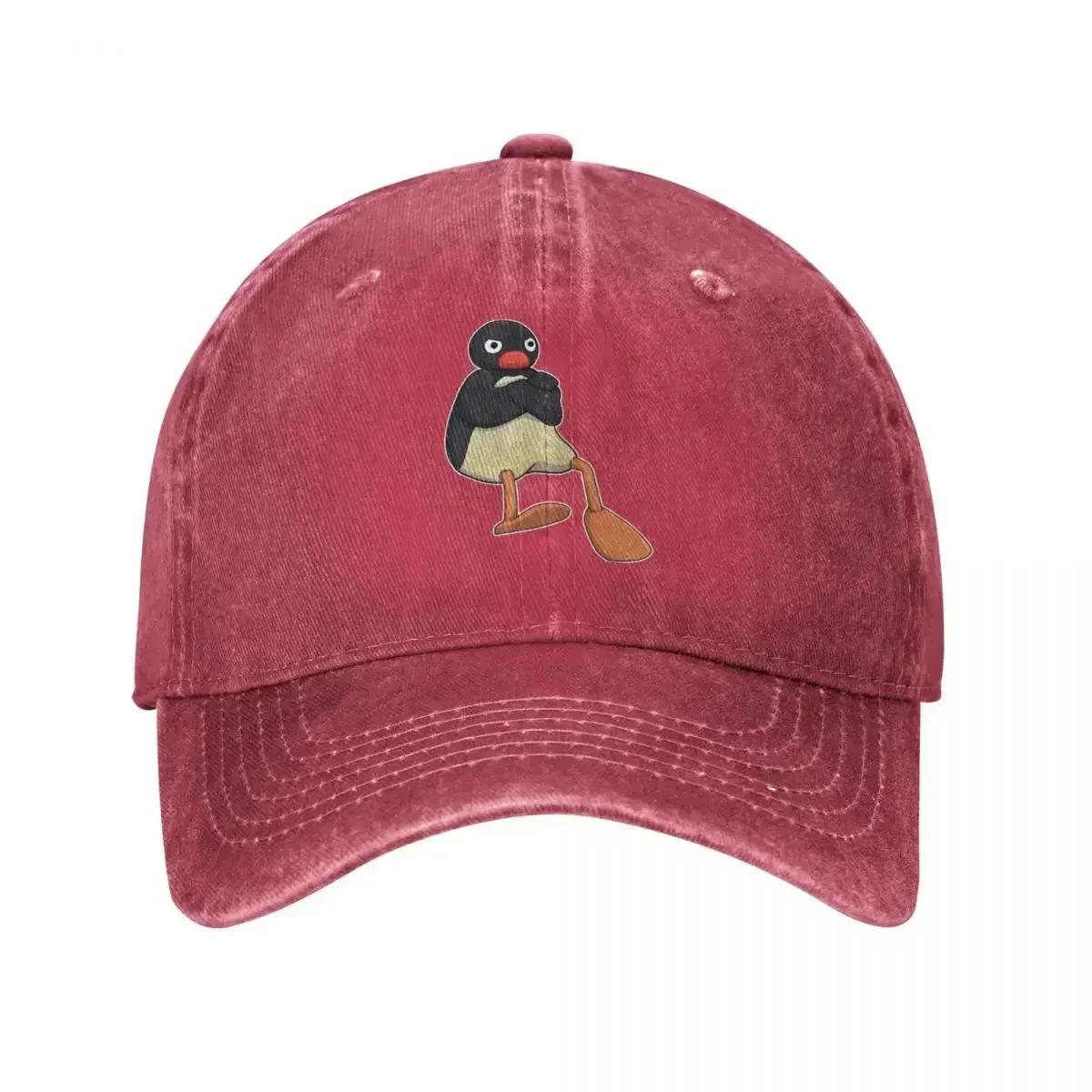 

Angry Pingu Unisex Style Baseball Cap Noot Noot Cute Distressed Denim Washed Hats Cap Vintage Outdoor Running Golf Snapback Hat One Size
