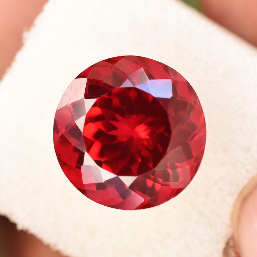 Natural Red Ruby Loose Gemstone 13.60 ct Blood Brilliant Round Cut for Jewelry Making and Crafts