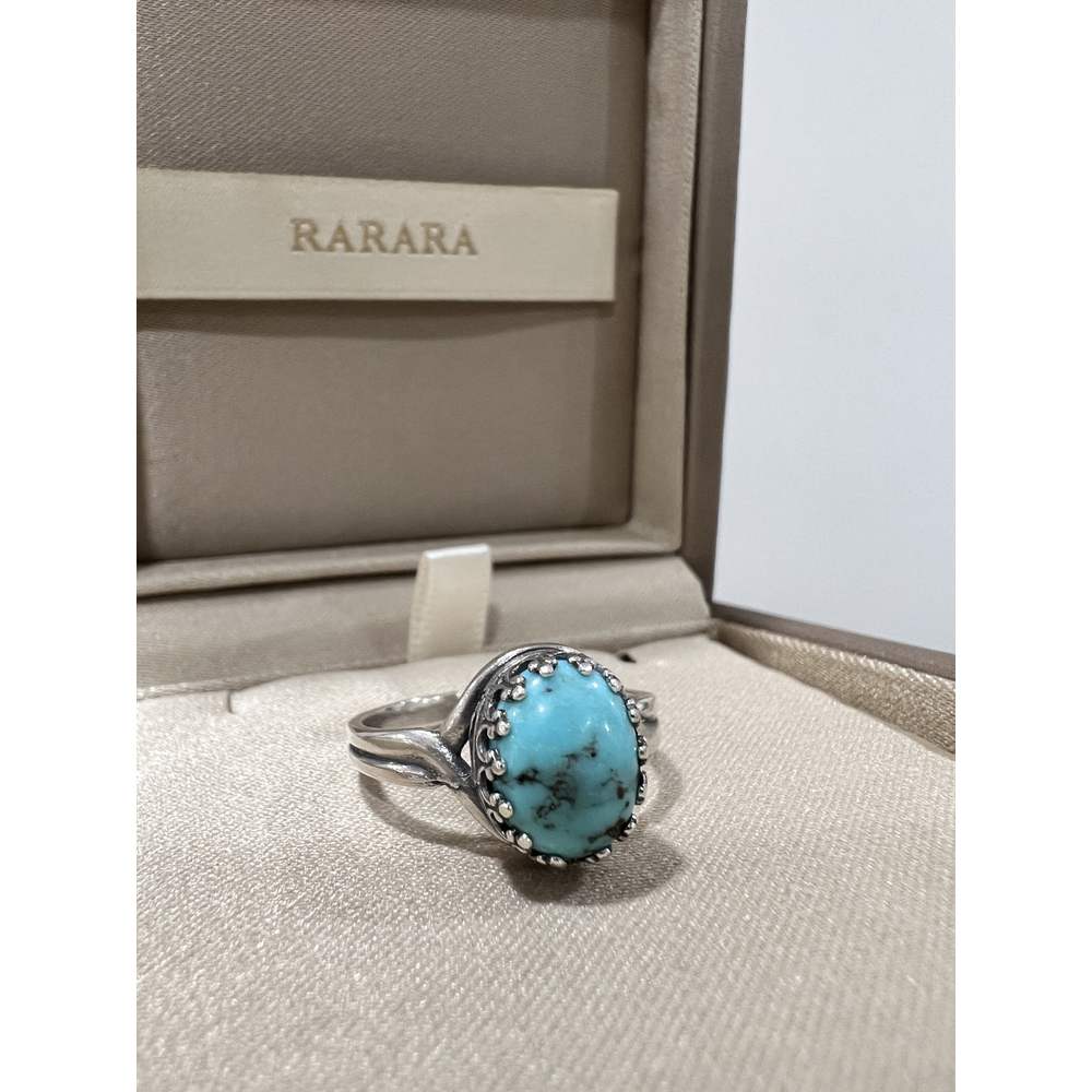 Aa Natural Turquoise Silver Ring Silver Ring Rarara Rarara