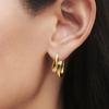 Light Luxury Personality Unique Irregular Metal Inlaid Zircon Ear Buckle Trendy Fashion Commuting Temperament Versatile Earrings