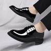 Inner heightening leather shoes men's 2025 new glossy business dress bright leather heightening 8cm shoes pointed groom wedding shoes