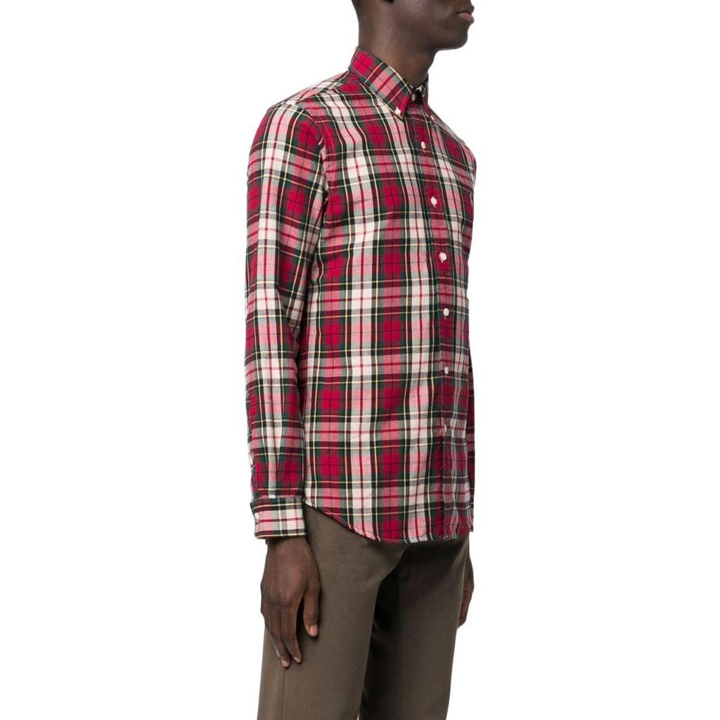 Polo Ralph Lauren FW22 Plaid Collar Long Sleeve Shirt Men shirts Red 710886394-001