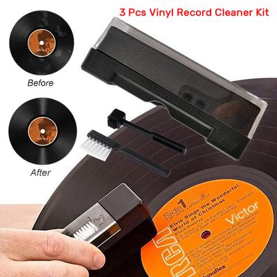 3 Pcs Vinyl Record Cleaner Kit Record Player Cleaning Kit Vinyl Record Cleaning Brush Set Cleaning Brush Set for Turntables
