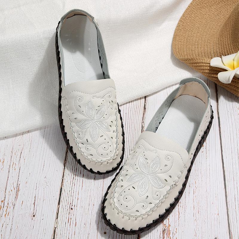 Fashion Print Breathable Loafers Women Flats Platform Shoes 2024 Summer Fahsion Shallow Walking Shoes Retro Comfort Zapatos Para Mujer