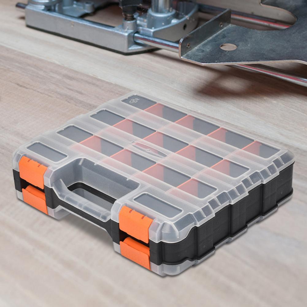 Doppelseitige Werkzeugbox Hardware-Aufbewahrungsbox Multifunktionale Kleinteile-Aufbewahrungskiste Werkzeugaufbewahrungsbox für Schrauben Muttern Nägel Bolzen