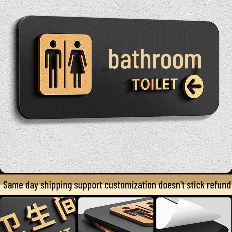 Men's & Women's Restroom Directional Signs for Public Toilets – Left & Right Arrows for Hotels & Offices