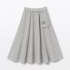 MUJI Women's Cool Flared Skirt, Gray Stripe, Size M, BE1VTA5S