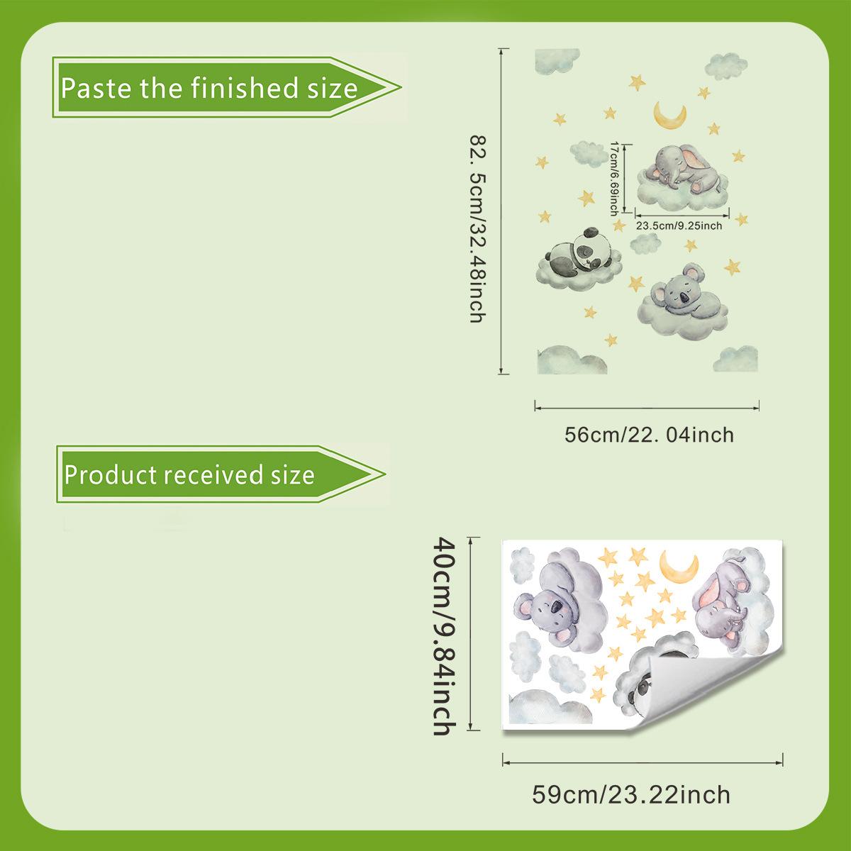 Милые сонные животные облако детская спальня самоклеящиеся декоративные теплые наклейки на стену 40*60cm