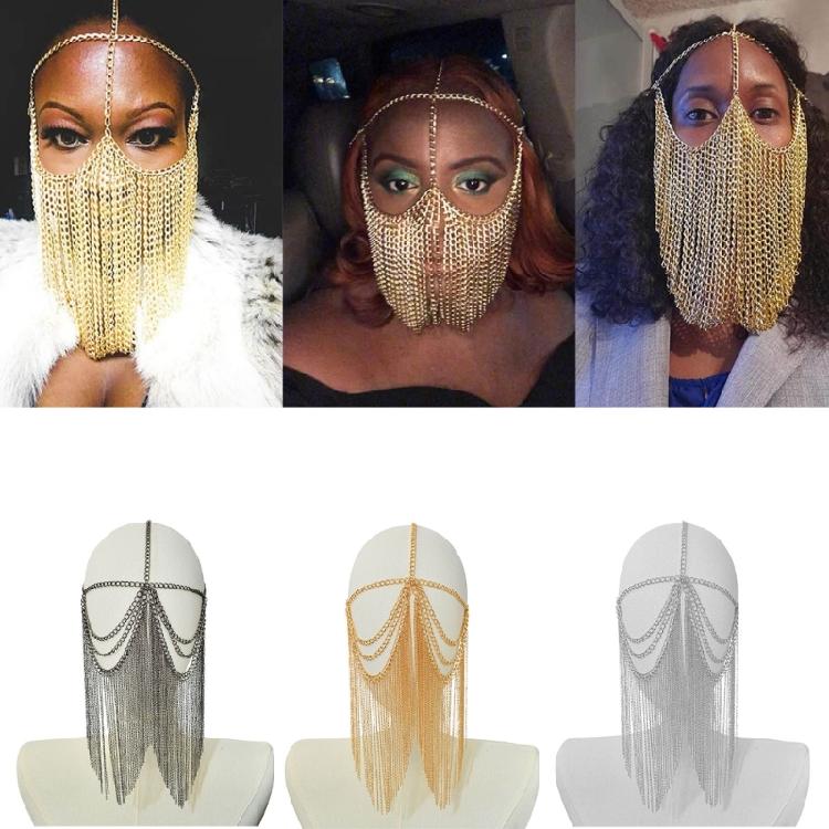 Tassels Face Chain Masquerade Mask for Halloween Costumes, Nightclub Party