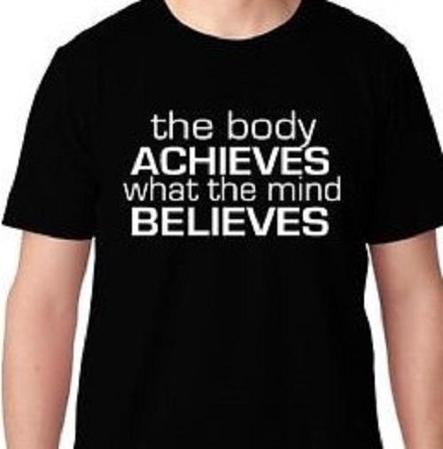 The Body Achieves What the Mind Believes Yoga T Shirt Tee Unisex Training