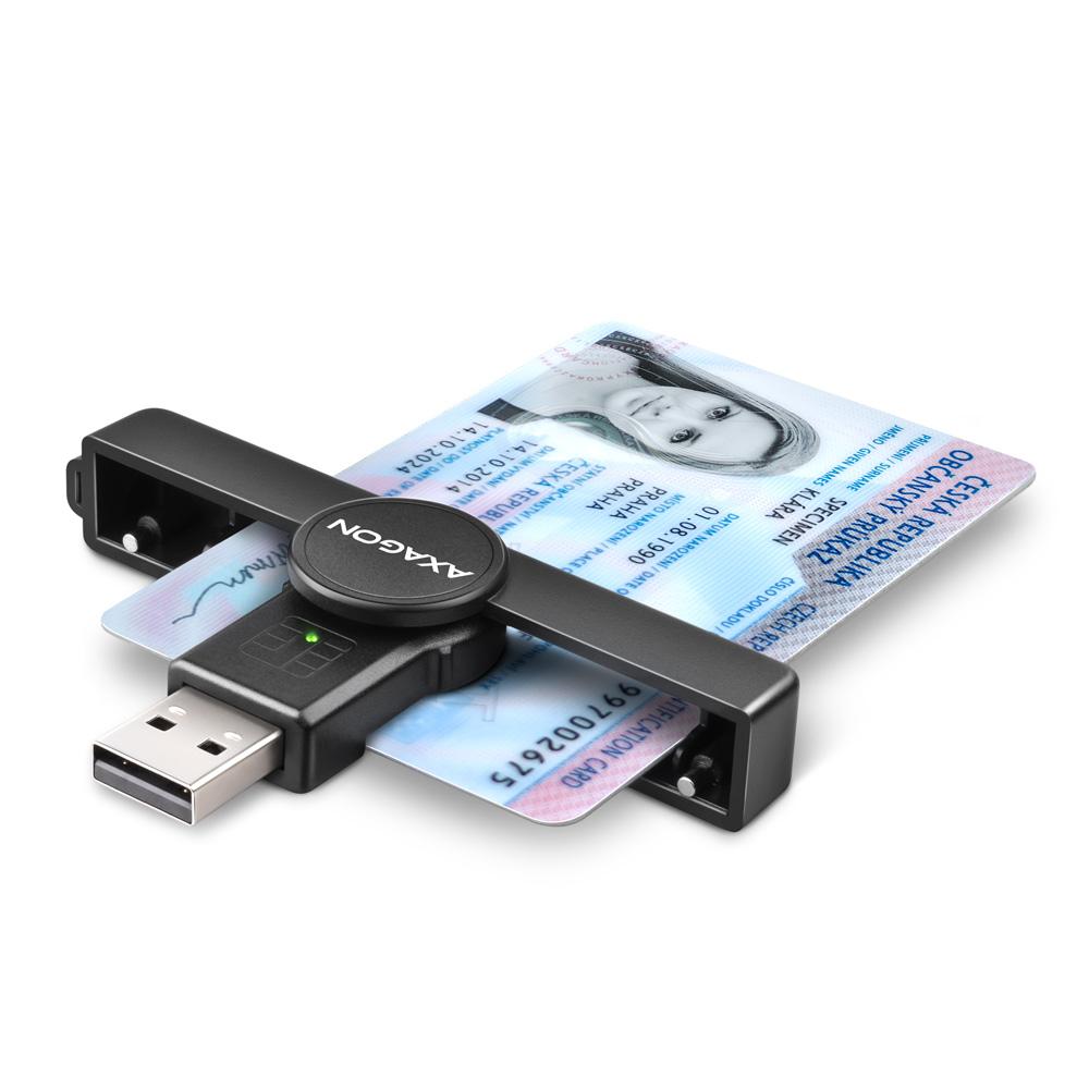 AXAGON Foldable Pocket USB-A Contact Smart/ID Card Reader | CRE-SMPA