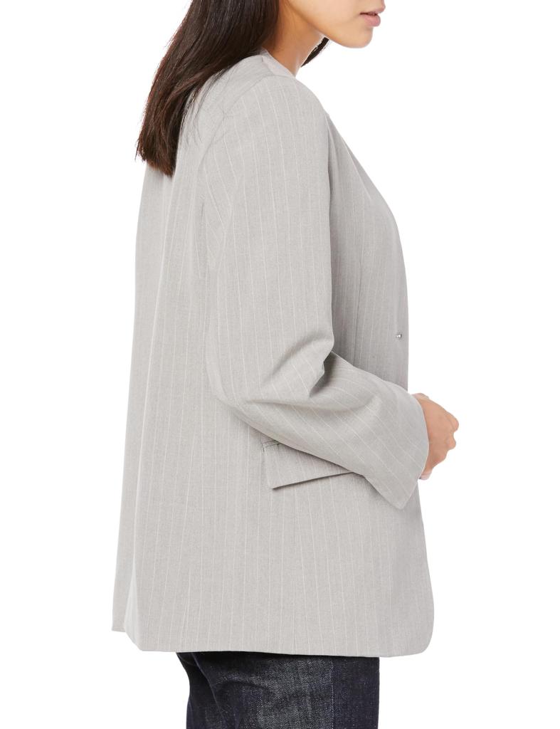 [BIS] Women's V-neck, No-Collar Jacket, Gray Sub (09), Size S, BVV63050, Suitable for Set-Ups
