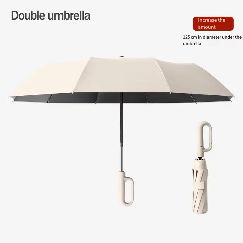 Automatic Double Umbrella 125cm Larger And Thicker Wind-Proof UV Hook Umbrella Not Wet Water And Rain Dual-Purpose Umbrella
