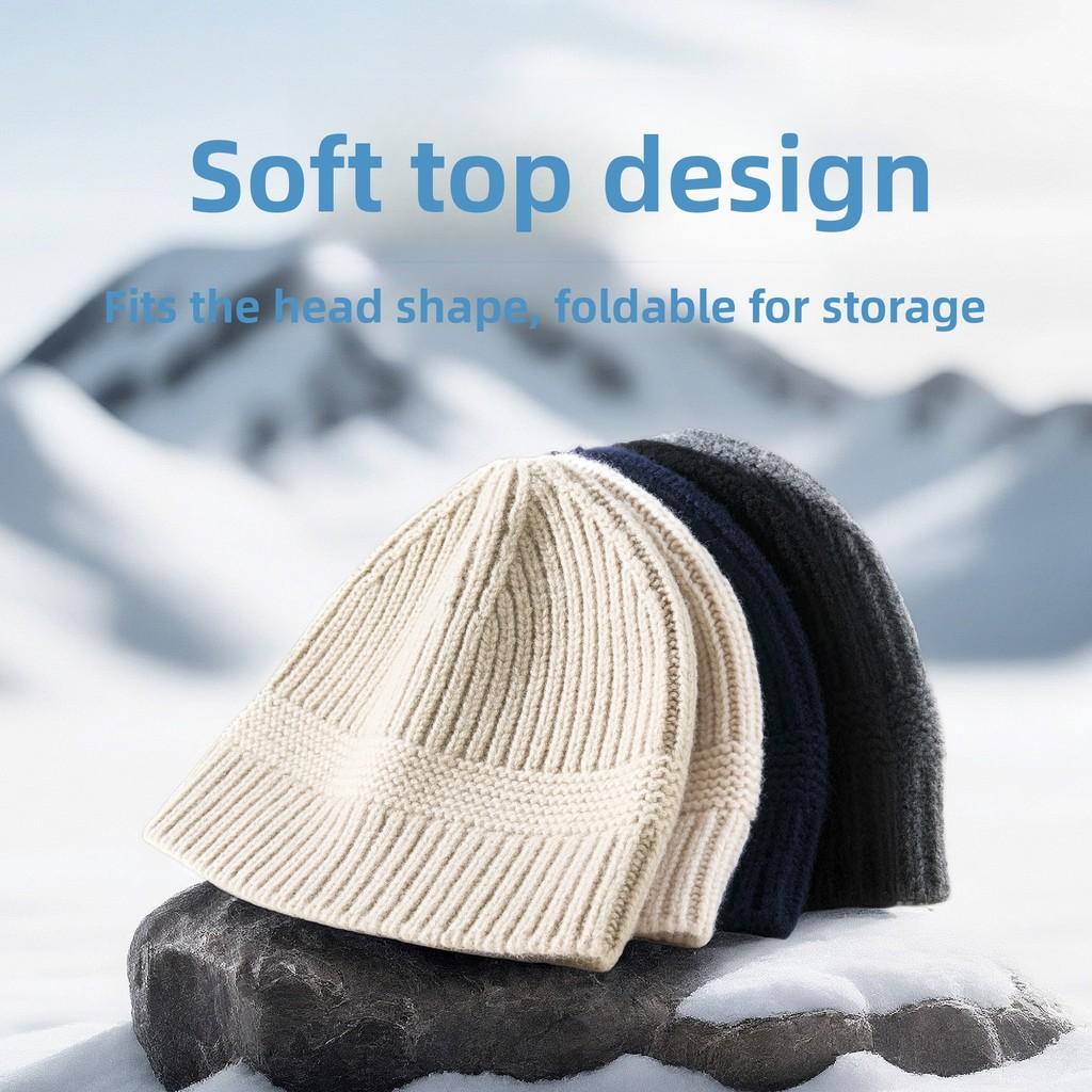 Einfarbige Strickmütze Für Männer Frauen Winter Outdoor Warm Plüsch Beanie Für Lässigen Stil