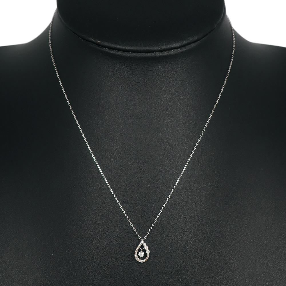 4℃ teardrop Necklace 2018 Christmas Limited K10 white gold 1.2g Women Used