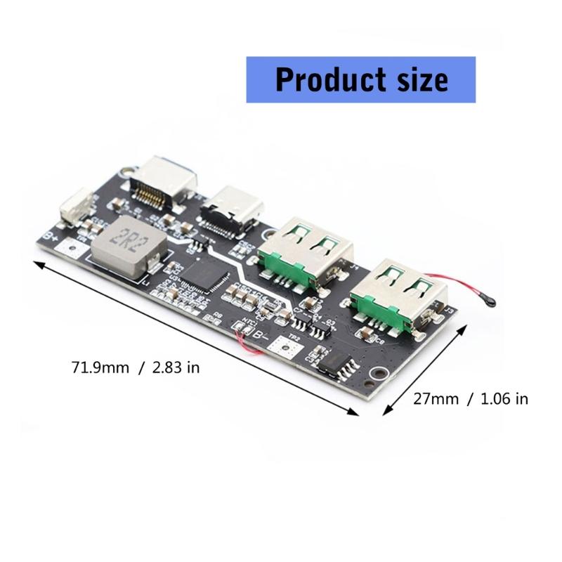 5 Port 22.5W External Battery Pack, Fast Charging Module QC4+PD3.0 for DIY Electronic Development Boards