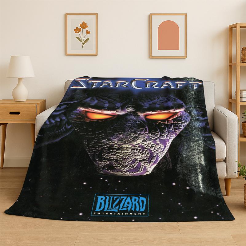 retro StarCraft Game Gamer cartoon Flannel Blanket Soft Warm Throw Blanket for Bedroom Living Room Bed Travel Camping Picnic