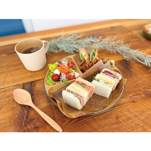 Kano Earth Color Antibacterial Lunch Plate, Small, Diameter 21.3cm, Gray, 74489