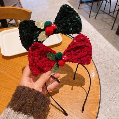 2025 Limited Edition Christmas Sequin Bow Headband for Photos