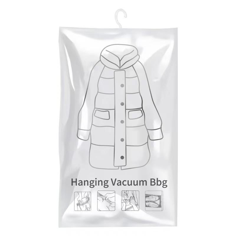 Hanging Vacuum Compression Bag Travel Coat Sweater Storage Bag Reusable Home Dustproof Closet Down Jacket Storage Bag